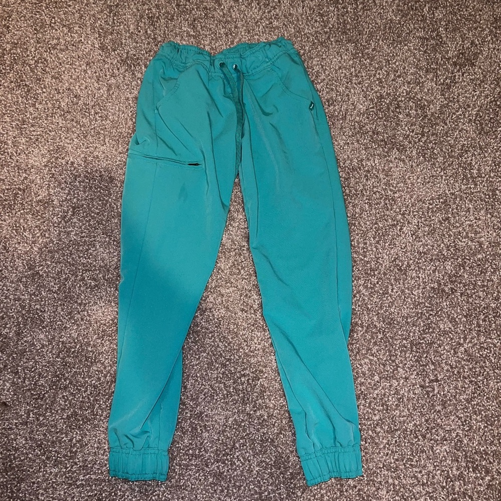 Jaanuu teal scrub joggers